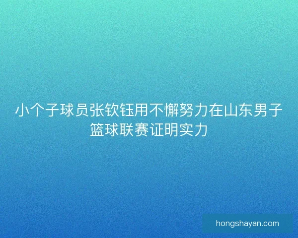 小个子球员张钦钰用不懈努力在山东男子篮球联赛证明实力